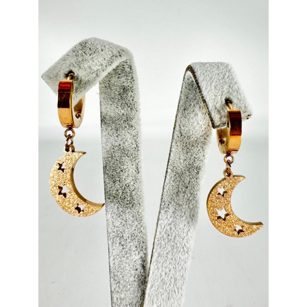 Rose Simli Ay Detaylı Küpe